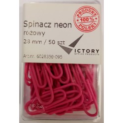 SPINACZE OKRĄGŁE 28MM VICTORY OFFICE PRODUCTS 6028350-095 NEONOWE RÓŻOWE METALOWEPOWLEKANE W POJEMNIKU PLASTIKOWYM 50SZT