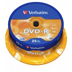 PŁYTA DVD-R 4,7GB 16X VERBATIM DATALIFE PLUS 43522 CAKE 25 SZT.