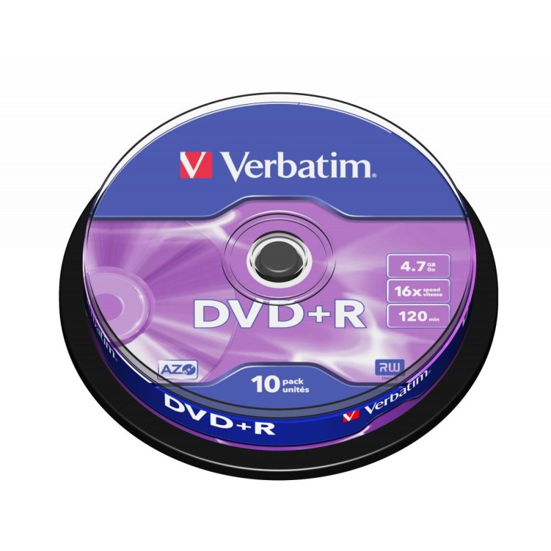 PŁYTA DVD+R 4,7GB 16X VERBATIM DATALIFE PLUS 43498 CAKE 10 SZT.