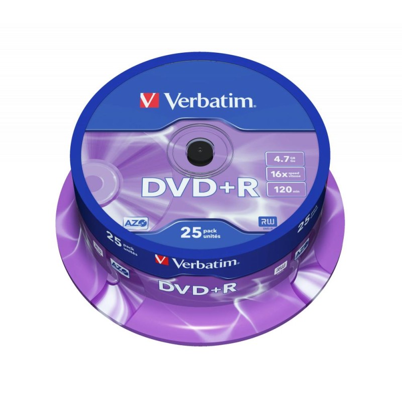 PŁYTA DVD+R 4,7GB 16X VERBATIM DATALIFE PLUS 43500 CAKE 25 SZT.