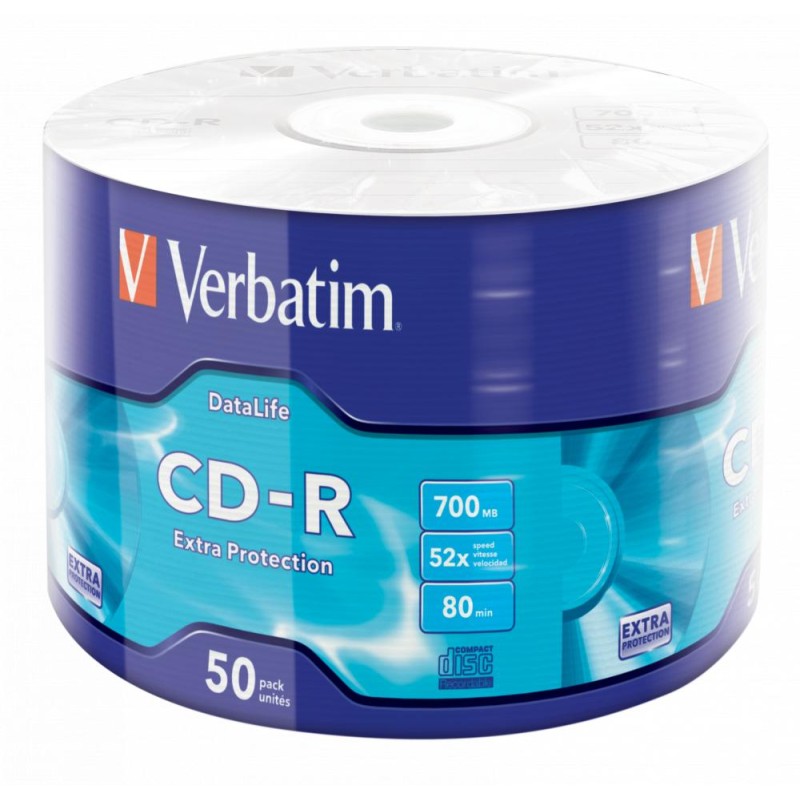 PŁYTA CD-R 700MB 52X VERBATIM DATALIFE 43787 SPINDLE 50 SZT.