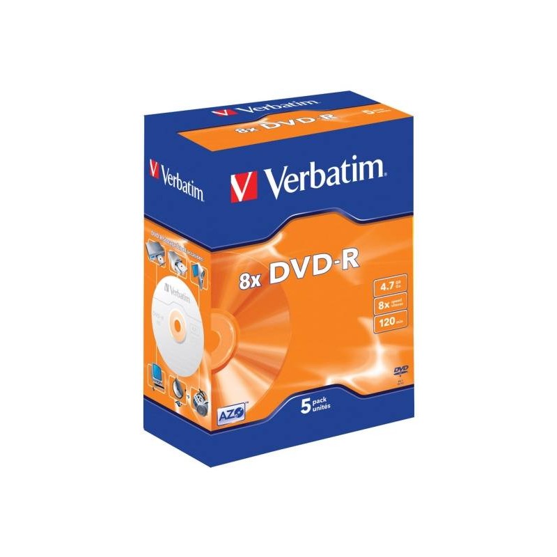 PŁYTA DVD-R 4,7GB 4X VERBATIM 43194 VIDEO 5 SZT.