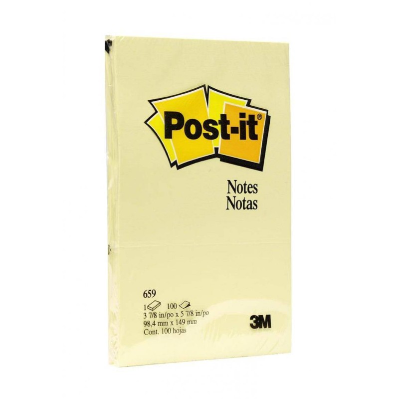 KARTECZKI SAMOPRZYLEPNE  152X102MM 3M POST-IT®  659 ŻÓŁTE 100 KART