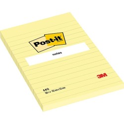 KARTECZKI SAMOPRZYLEPNE  102X152MM 3M POST-IT®  660 ŻÓŁTE W LINIE 100 KART