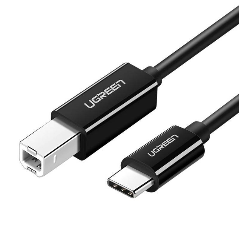 KABEL USB-C 2.0 DO USB-B UGREEN US241 DO DRUKARKI, 1M (CZARNY)