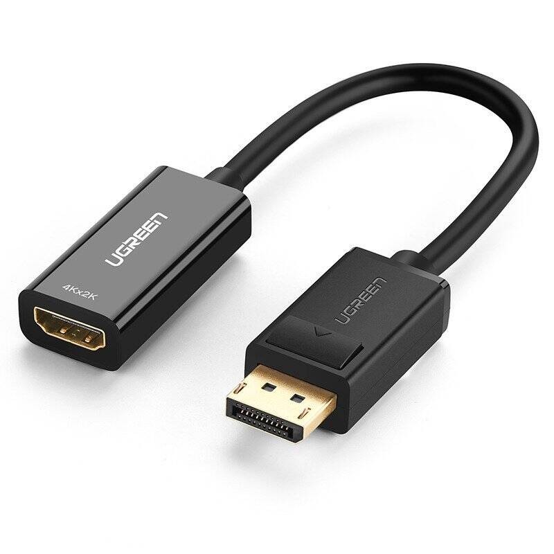 ADAPTER, KABEL DISPLAYPORT (MĘSKI) - HDMI (ŻEŃSKI) UGREEN MM137, FULLHD 25CM (CZARNY)