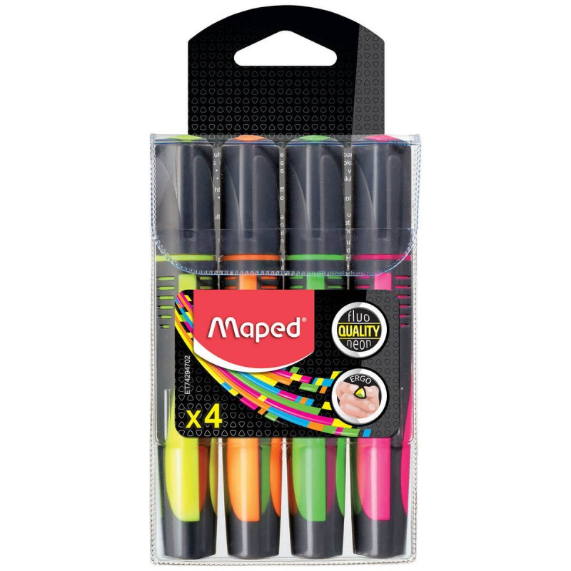 ZAKREŚLACZ MAPED FLUO PEPS MAX MIX KOL. 4 SZT ETUI