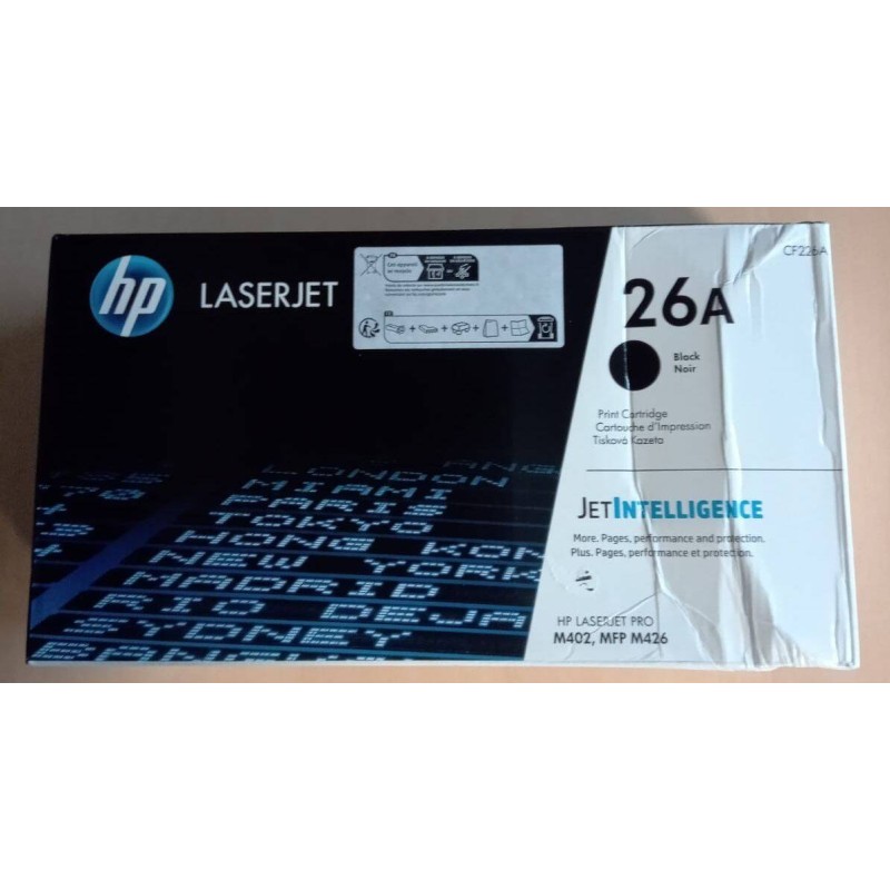 TONER ORYGINALNY HP26A CF226A CZARNY 3100 STRON USZKODZONE OPAKOWANIE