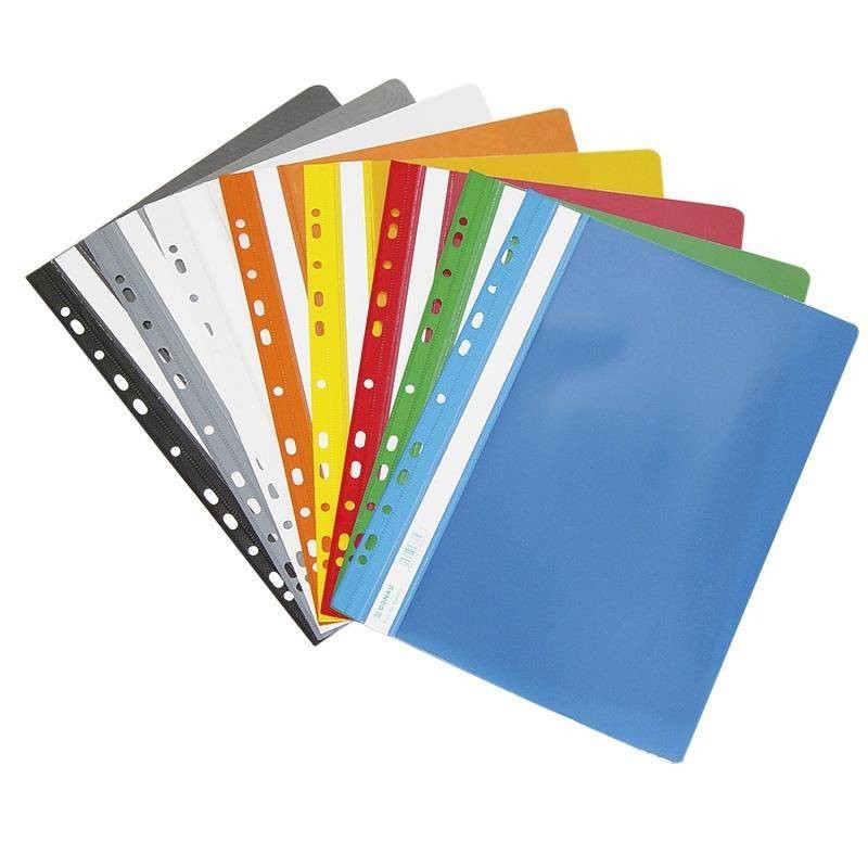 SKOROSZYT Z PERFORACJĄ A4 DONAU TWARDY CZARNY PVC 150/160MIKR