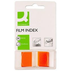 ZAKŁADKI INDEKSUJĄCE FOLIOWE 25,4X43,7MM Q-CONNECT POMARAŃCZOWE 50 SZT