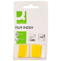 ZAKŁADKI INDEKSUJĄCE FOLIOWE 25,4X43,7MM Q-CONNECT ŻÓŁTE 50 SZT