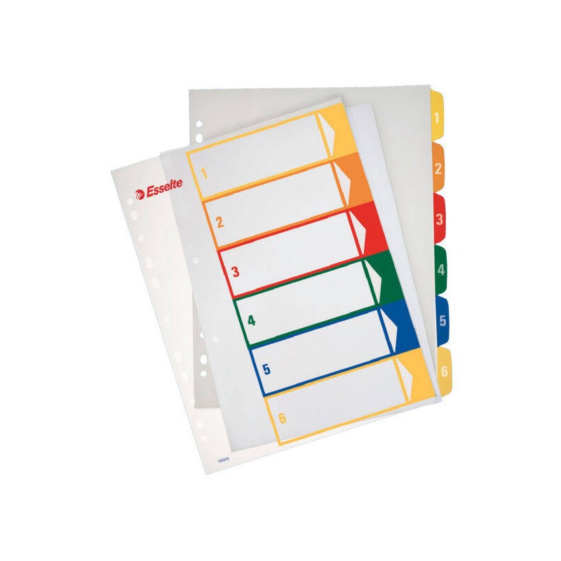 PRZEKŁADKI 1-6  A4 MAXI ESSELTE 100212 MIX PP