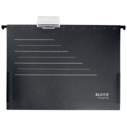 TECZKA Z PERFORACJĄ ZAWIESZKOWA A4 LEITZ ALPHA RECYCLE 19220095 CZARNA KARTON 250G