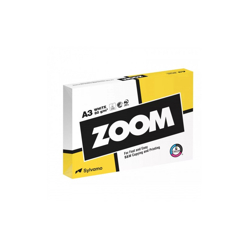 PAPIER KSERO A3 80G ZOOM BIAŁY 150 CIE 80G 500 ARK