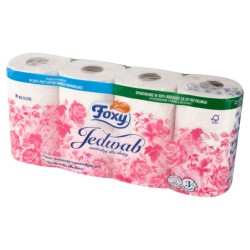 Papier toaletowy trzywarstwowy celulozowy FOXY JEDWAB PL17107 biały  145 listków 8 SZT.